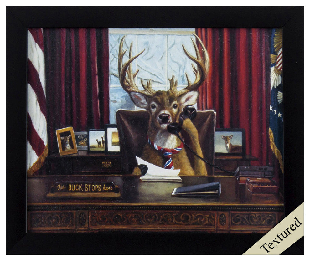 The Buck Stops Here Non-Glass Framed Art