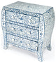 Butler Trubadur Blue and White Bone Inlay 3 Drawer Chest