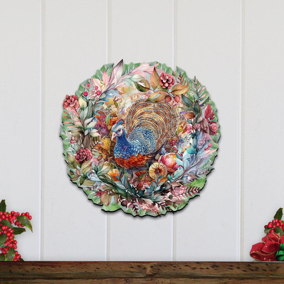 Thanksgiving Turkey Wreath Holiday Door Decor