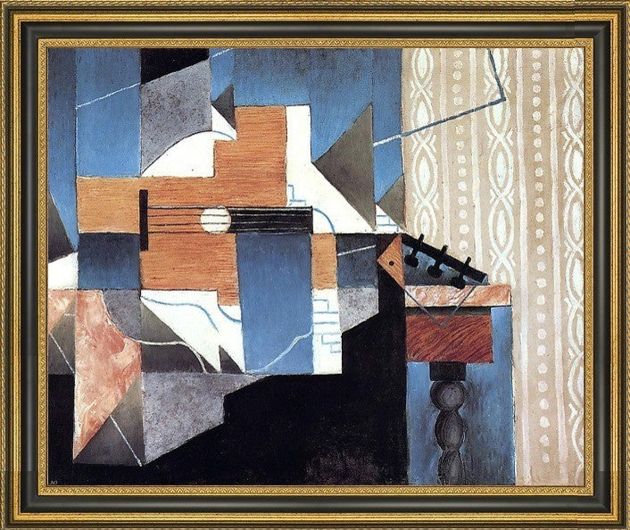Juan Gris Guitar on the Table - 20" x 25" Framed Premium Canvas Print