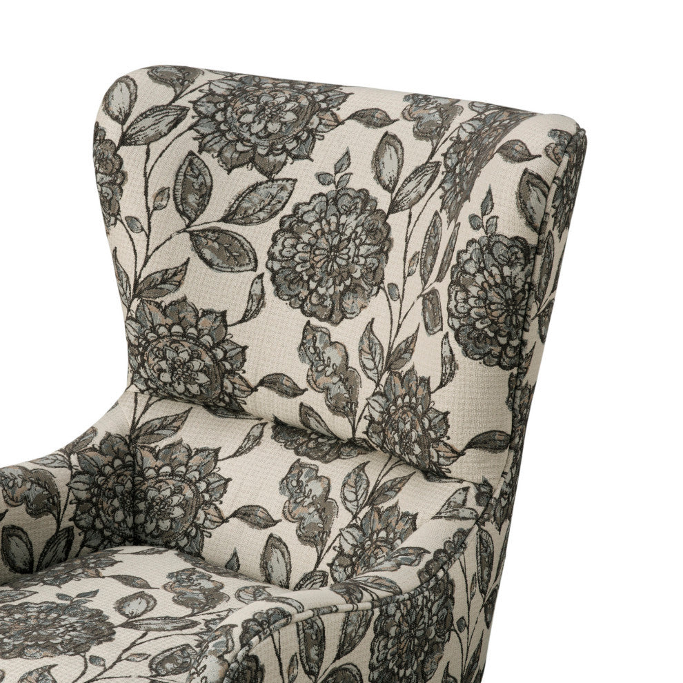 Madison Park Arianna Swoop Wing Chair, Floral