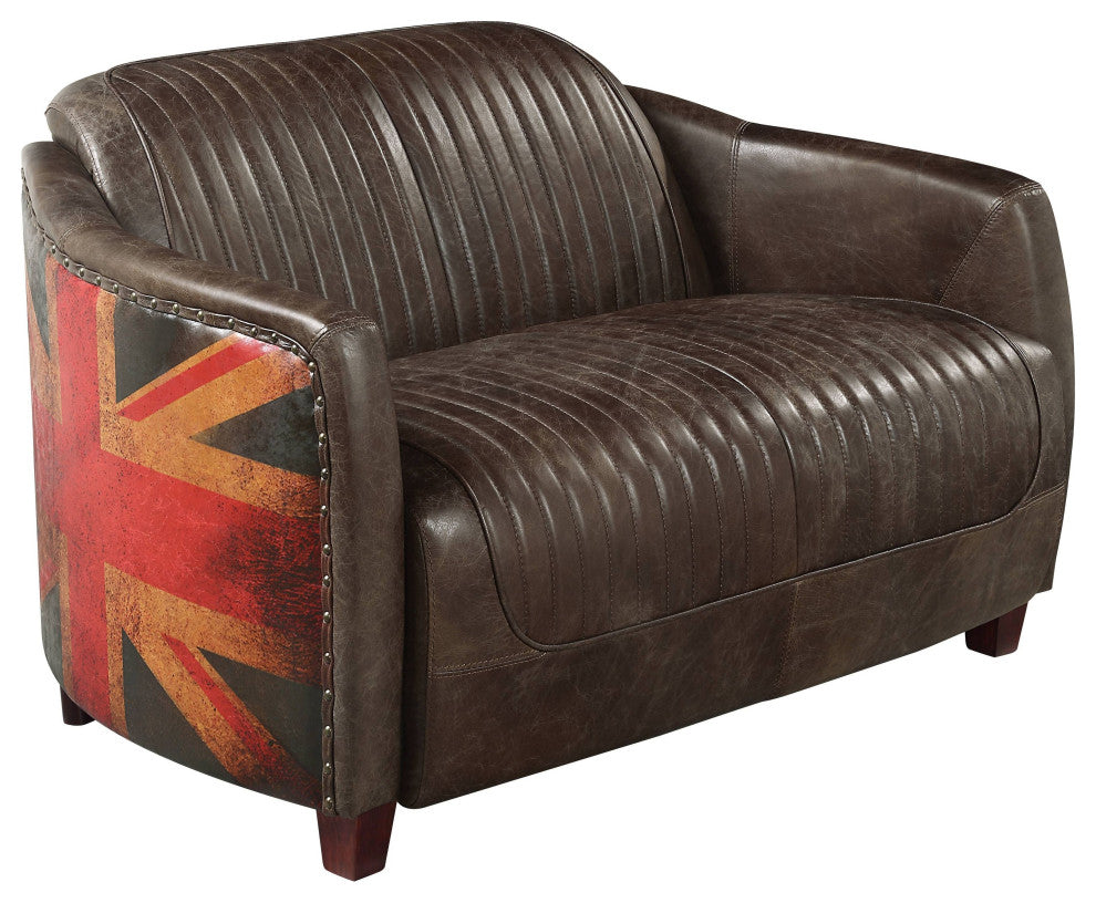 Brancaster 37"W Upholstered Loveseat, Antique Slate