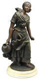 Resin Water Girl Figurine, Brown/Green