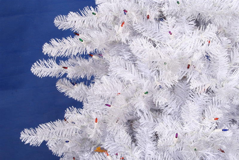 Pre-lit Crystal Artificial Christmas Tree, Clear Lights, White, 12', Multi