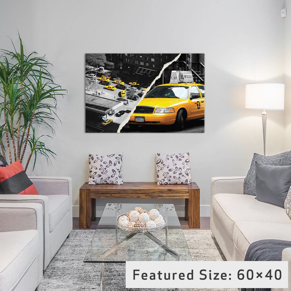 "Dual Torn Series New York Taxis" by Philippe Hugonnard, 18x12x1.5, 1-Piece