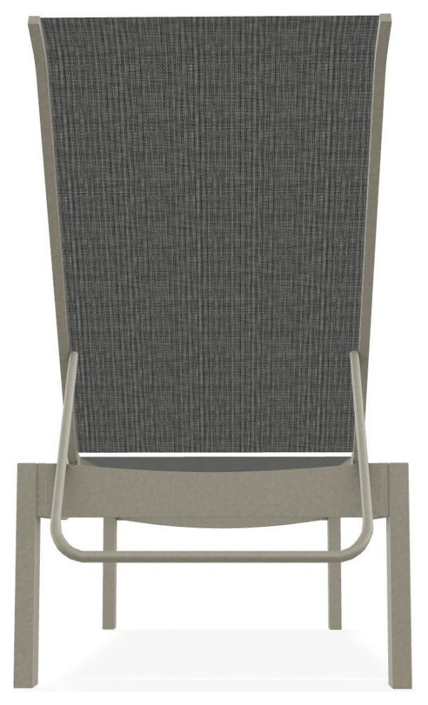 Leeward Sling Stackable Outdoor Chaise Lounge, Anchor/Storm