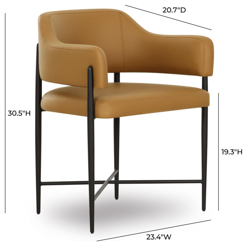 Sezanne Tan Vegan Leather Dining Chair