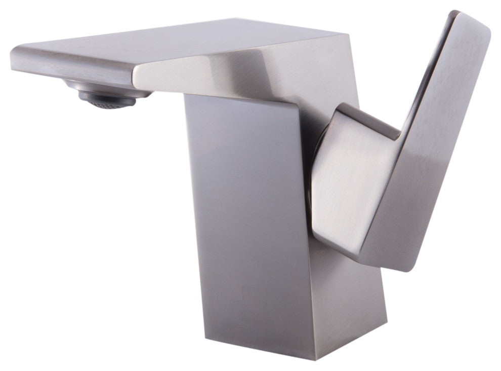 ALFI brand AB1470-BN Brushed Nickel Modern Single Hole Bathroom Faucet