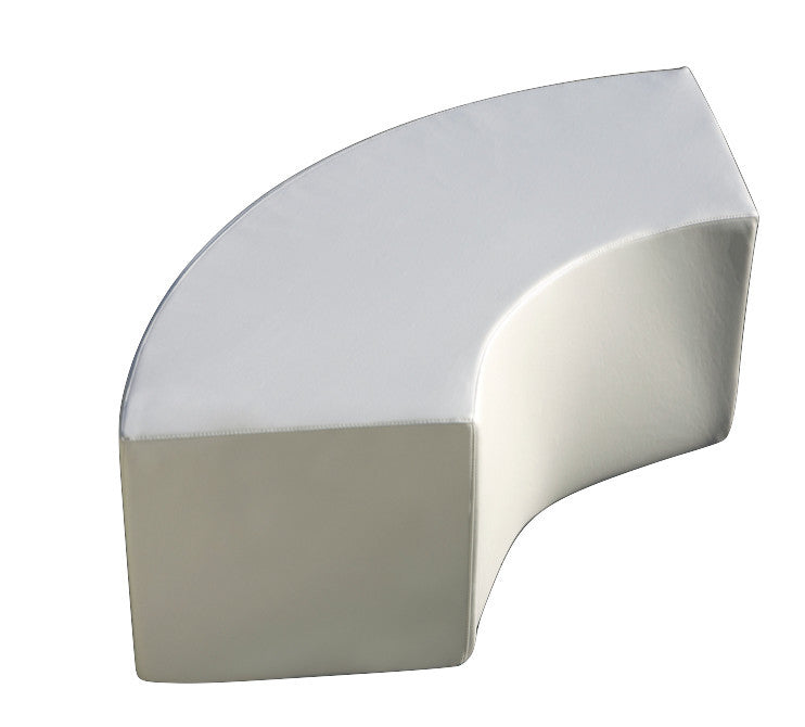 Arc Curved Outdoor Bench, Silver Pixel