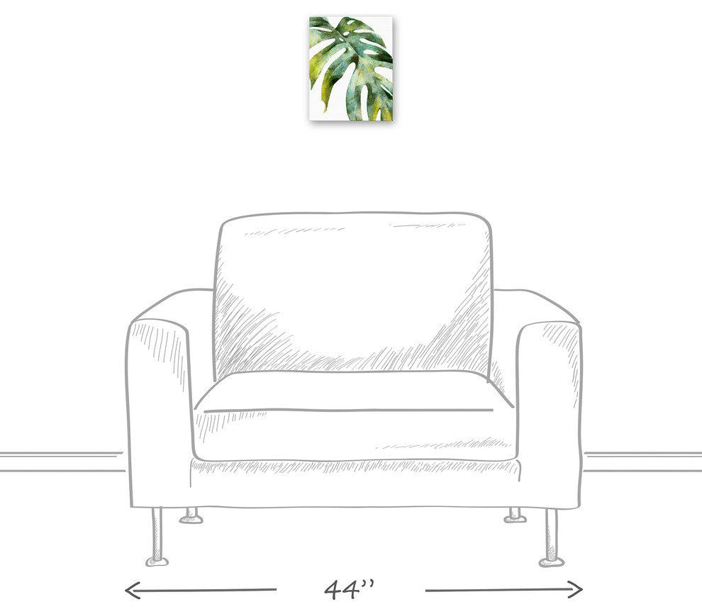 Watercolor Palm Leaf 8x10 Canvas Wall Art