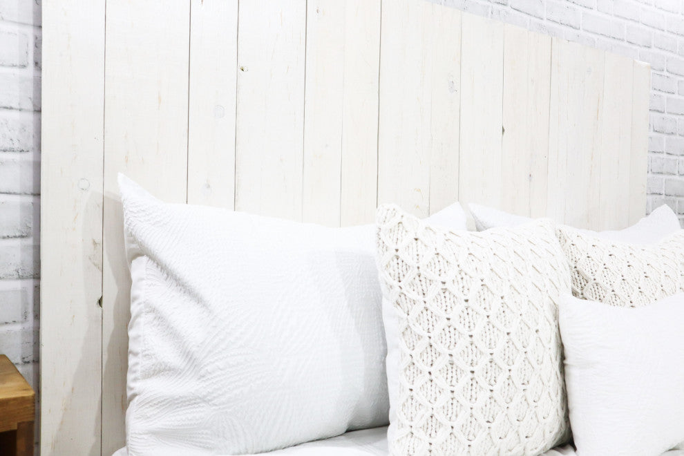 Handcrafted Headboard, Leaner Style, Whitewash, King