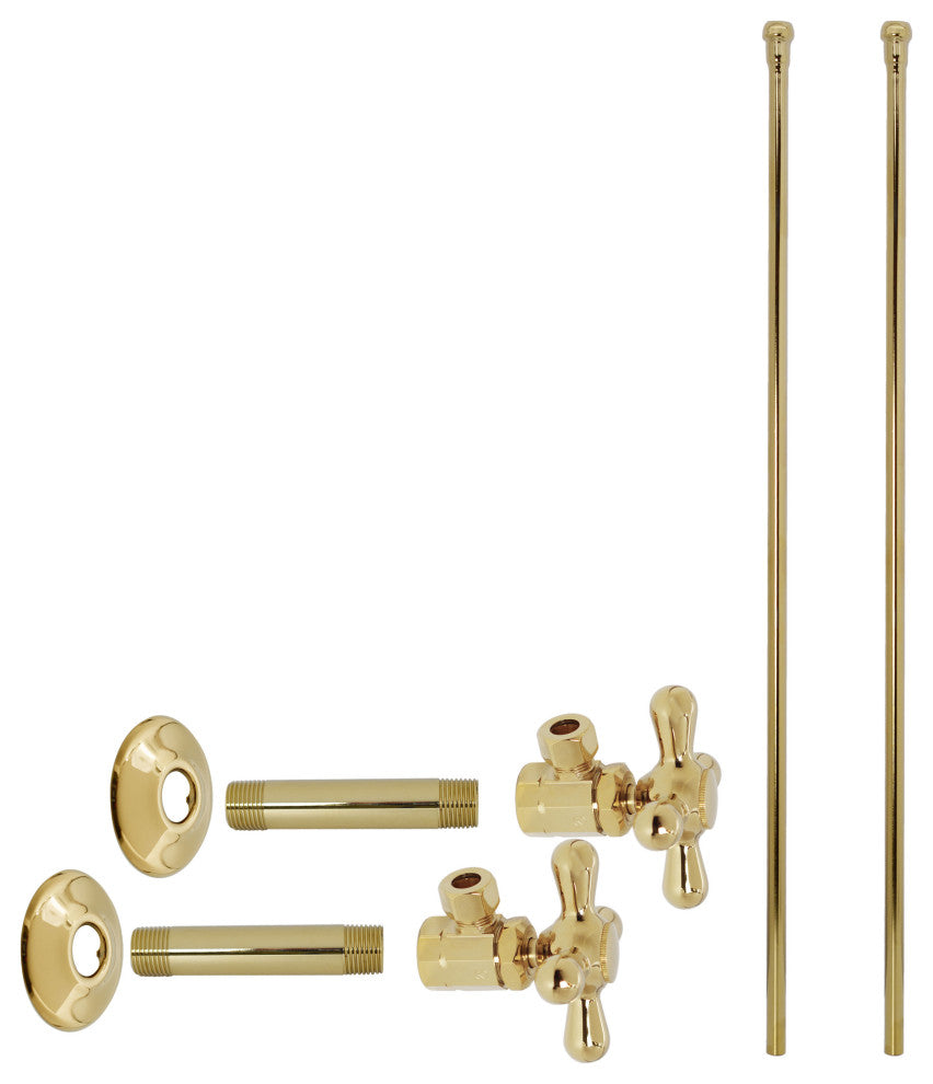Faucet Kit - 1/2" Ips X 3/8" Od X 20" Bullnose In Polished Brass, Polished Brass