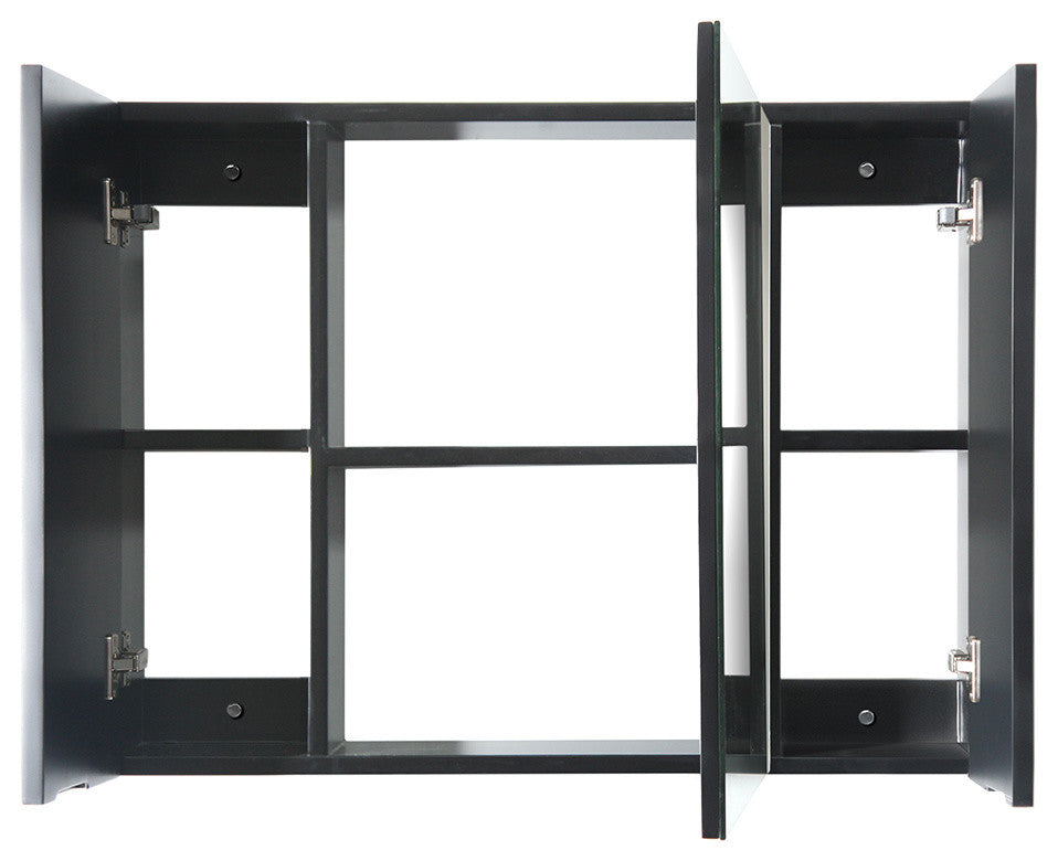 Medicine Cabinet With 3 Doors, Espresso, 32"