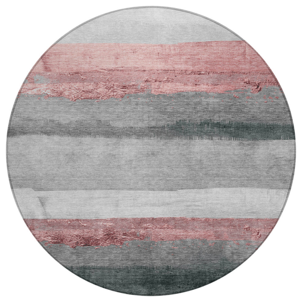 Machine Washable Indoor/Outdoor Chantille ACN1883 Blush 8' x 8' Round Rug