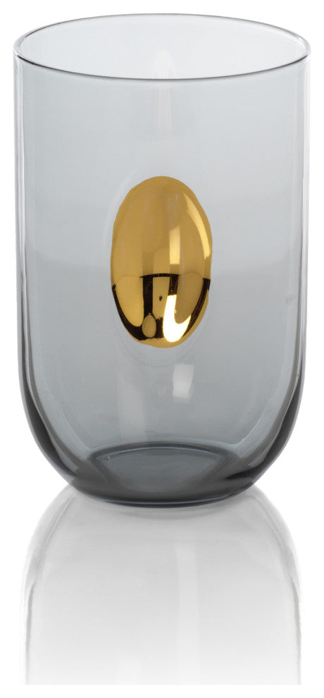 Ambrosi Tumbler with Gold Accent, Set of 4, Gray