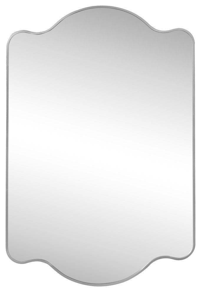 Louisa Medium Scalloped Rectangular Metal Framed Wall Mirror