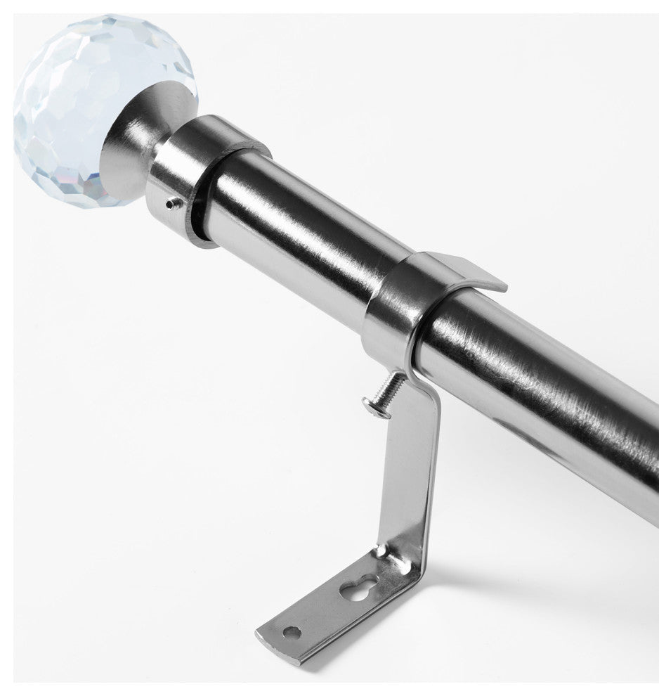 Glass Sphere Prism Extendable Metal Rod Set, 52" 144", Nickel