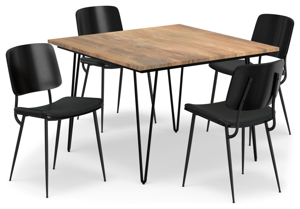 Hayley/Hunter 5-Piece Dining Set, Black