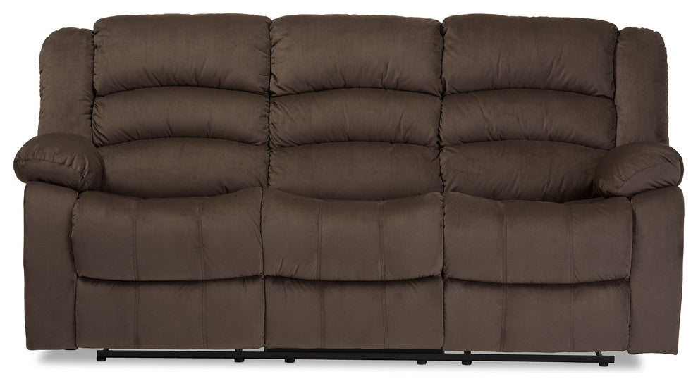 Hollace Taupe Microsuede 3-Seater Recliner