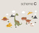 Dinosaur Wall Decal, Scheme C