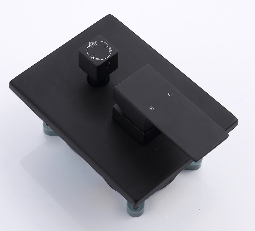 Alam Empolo 8" Wall mount Rain Shower Set, Black