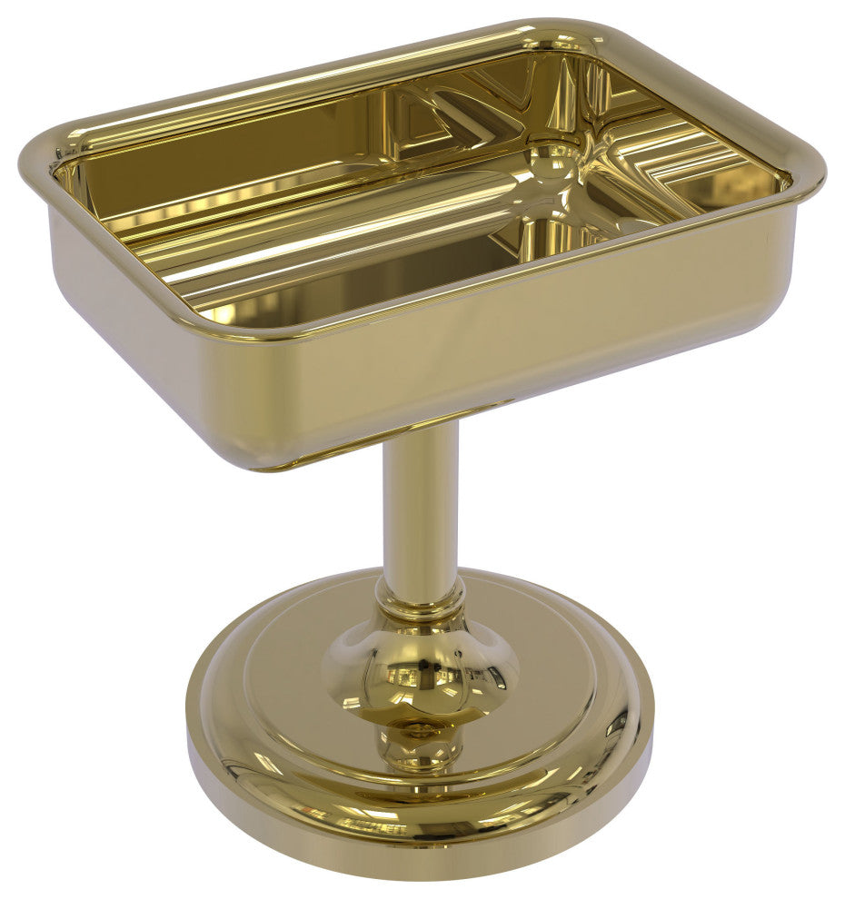 Vanity Top Soap Dish, Unlacquered Brass