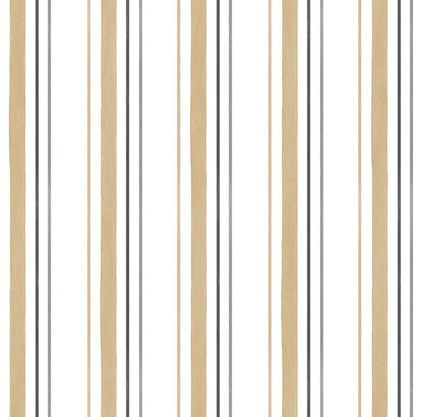 Bar Code Stripe Wallpaper, Black/Beige/White, Set of 3 Bolts