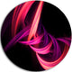 Fractal Purple Connected Stripes, Abstract Art Disc Metal Wall Art, 36"