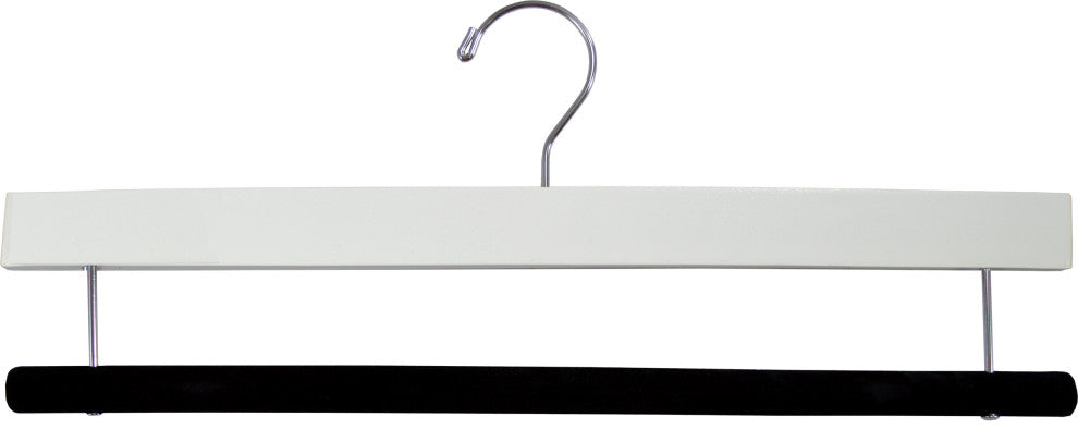 Extra Long White Wooden Pant Hangers, Box of 25