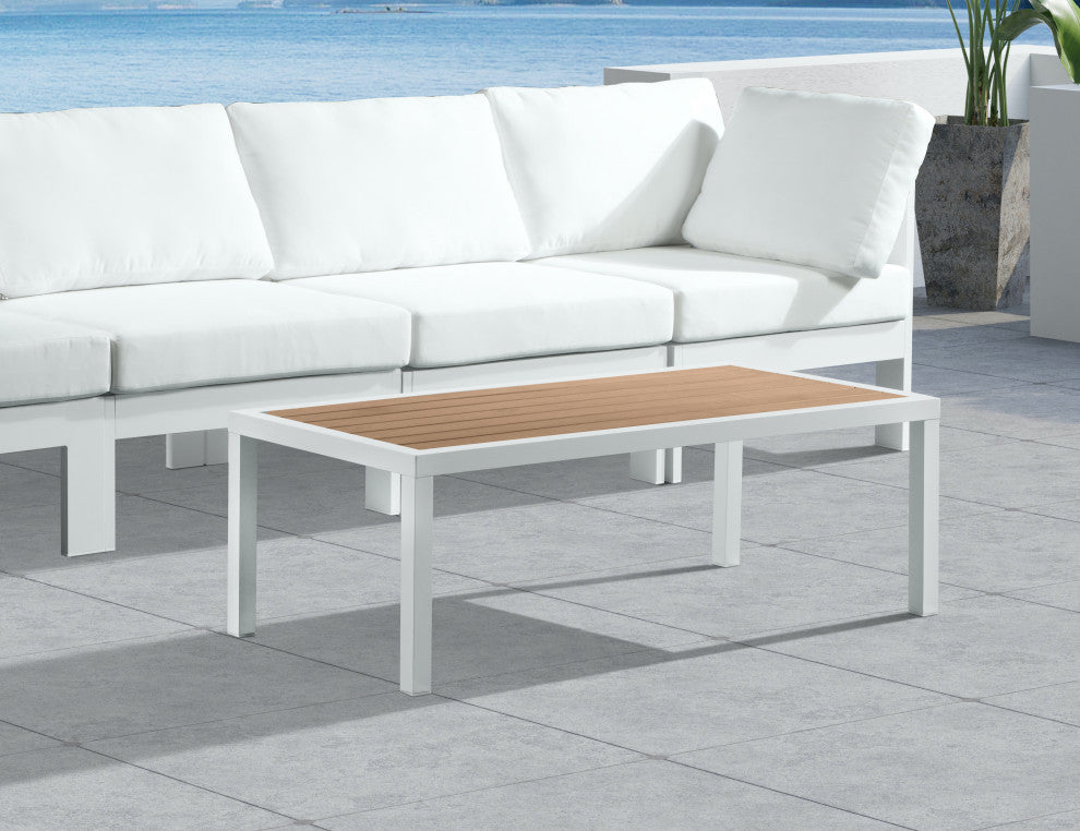 Nizuc Outdoor Patio Aluminum Coffee Table, Brown