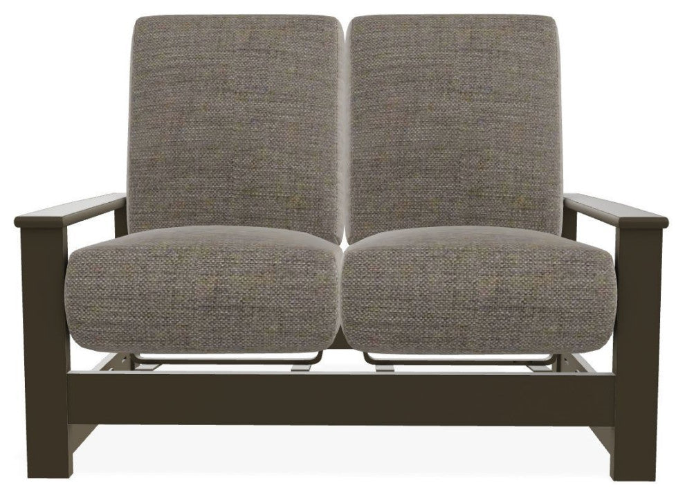 Leeward Deep Seat Outdoor Loveseat with Hidden Motion, Cast/Beachwood