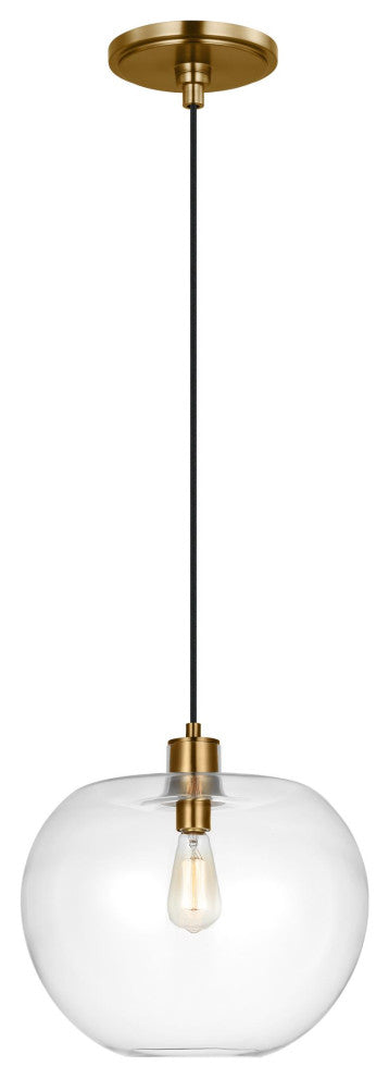 Mela 1-Light Indoor Large Pendant Ceiling Light, Burnished Brass Gold