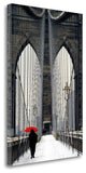 "Brooklyn Bridge Meets Red" By Michael Cahill, Giclee on Gallery Wrap Canvas