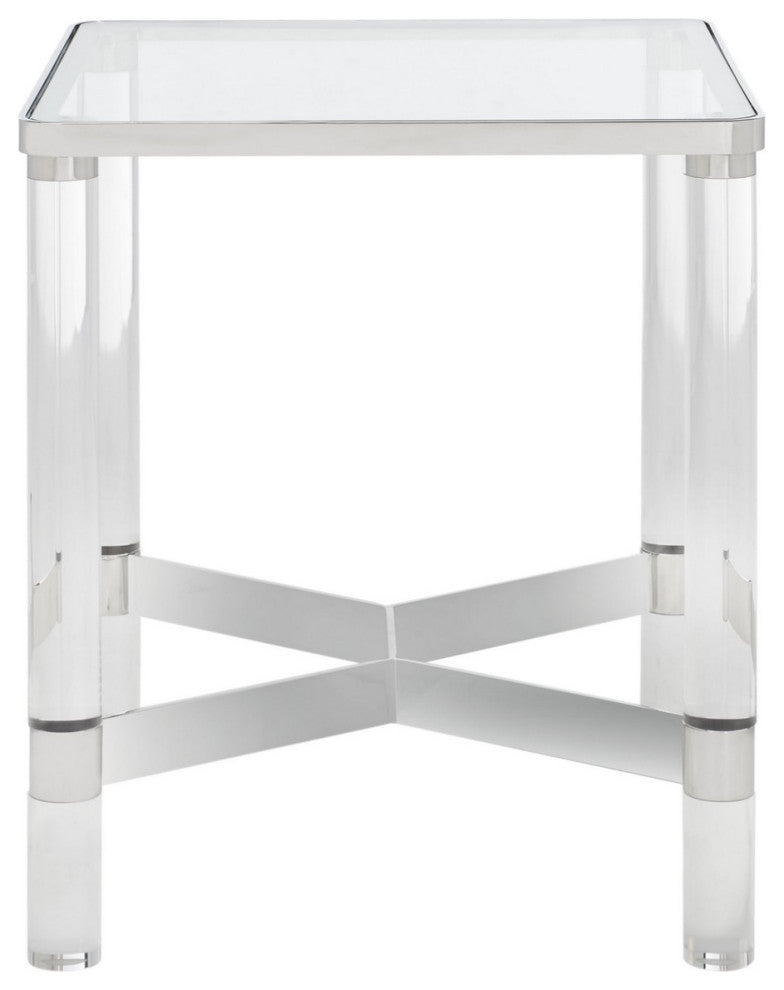 Safavieh Couture Suzanna Acrylic Accent Table, Silver