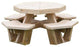 White Cedar Log Outdoor Octagon Picnic Table, Small