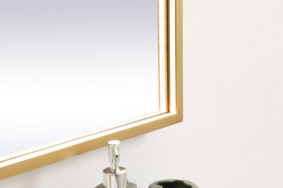 Modern Brass Led Mirror