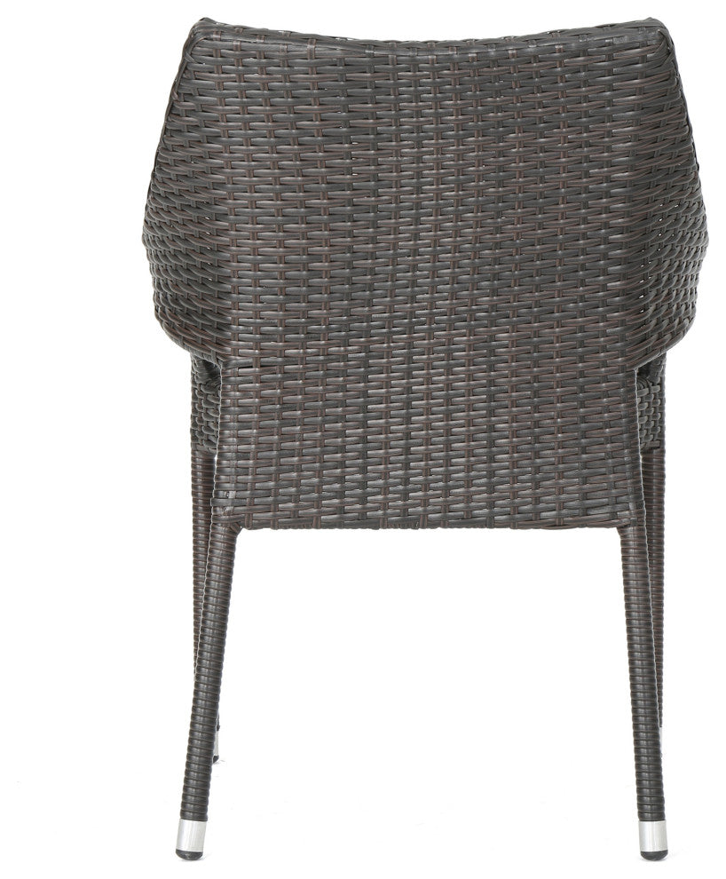 GDF Studio 3-Piece Clayton Outdoor Multibrown Wicker Bistro Set