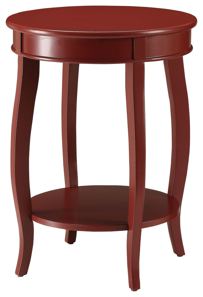 Urban Designs Portici Wooden Accent Side Table, Red