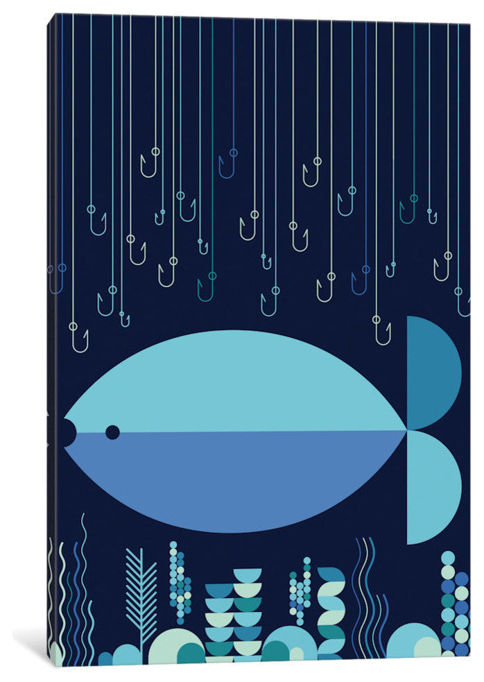 "Fish & Hooks" by Greg Mably, 18x12x1.5
