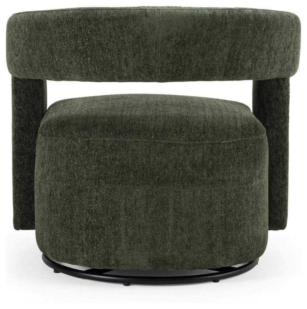 Modrest Ryan Modern Olive Green Fabric Swivel Accent Chair