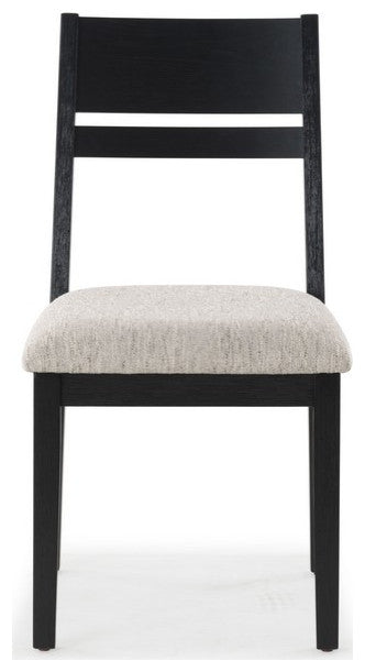 Safavieh Couture Bellalexa Wood Dining Chair, Black/Light Grey