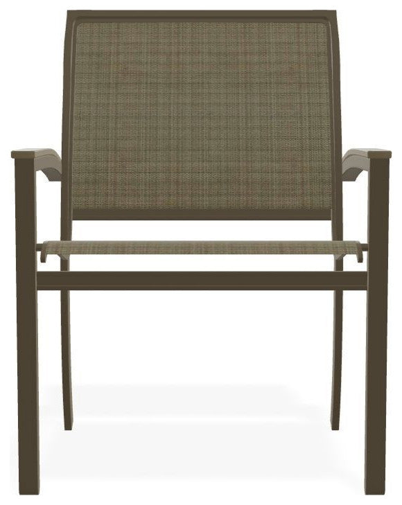 Bazza Sling Stackable Outdoor Dining Chair, Elevation Stone/Beachwood