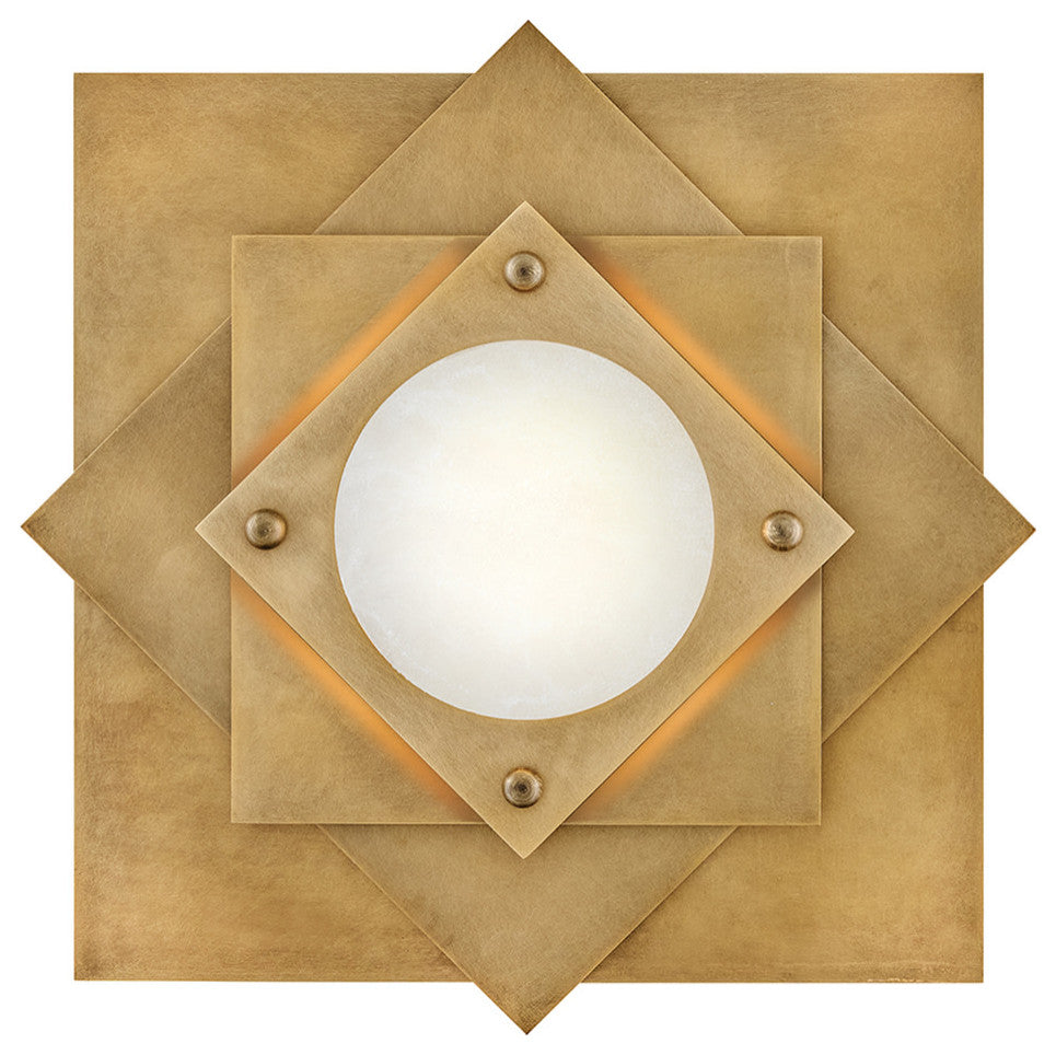 Fredrick Ramond Claude Medium Led Flush Mount, Heritage Brass