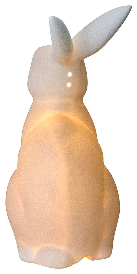 Simple Designs Porcelain Bunny Rabbit Shaped Animal Light Table Lamp