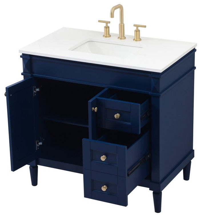 Home Living 21" Transitional Blue-Light Bathroom Vanity