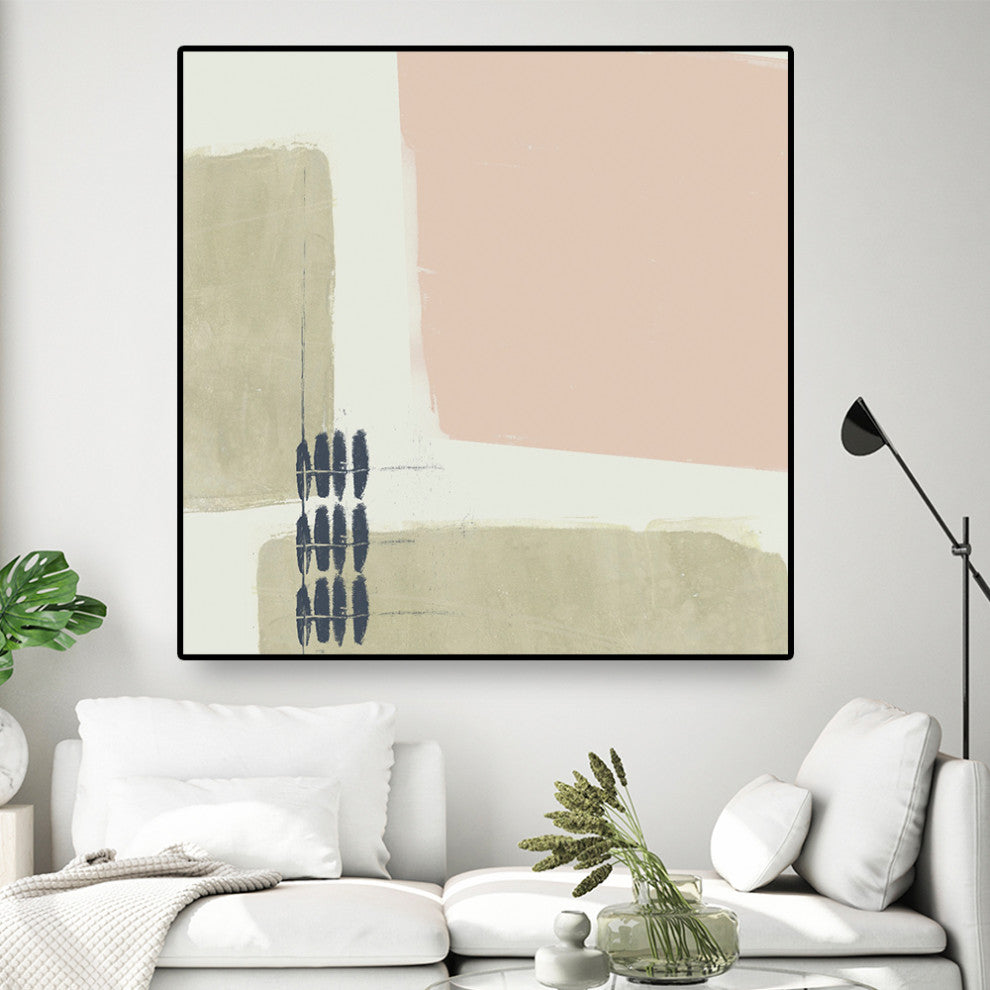 "Monotype Abstraction I" Oversized Framed Canvas, 45" x 45"