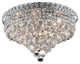 Elegant Tranquil Flush Mount, Chrome Finish With Royal Cut Crystal