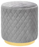 Abir Grey Velvet Ottoman - Grey