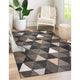 Plaza Triangles Reversible Indoor/Outdoor Area Rug, Charcoal, 5'3"x7'3"