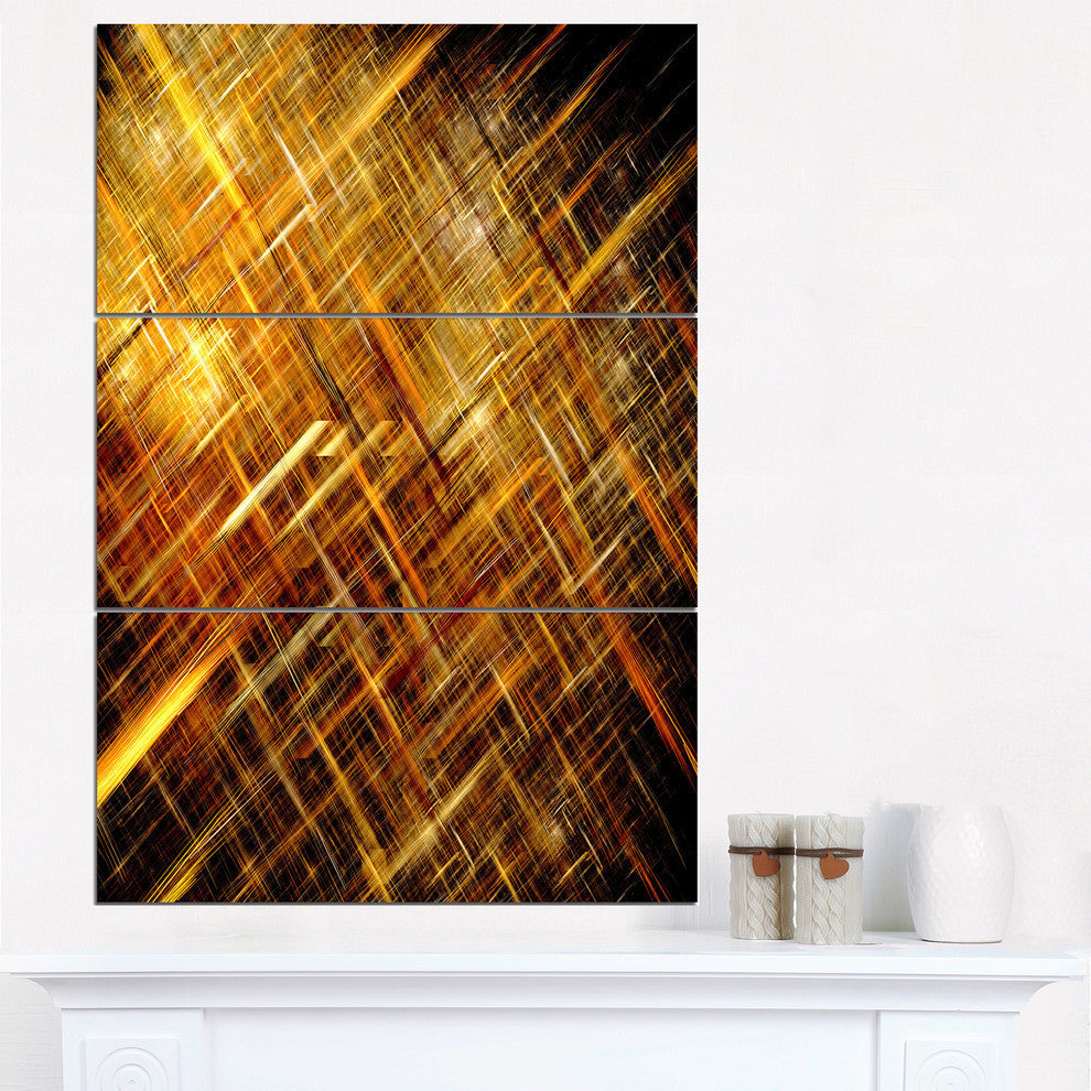 "Golden Mosaic Texture" Digital Metal Wall Art, 3 Panels, 28"x36"